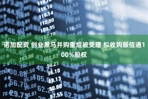 诺加配资 创业黑马并购重组被受理 拟收购版信通100%股权
